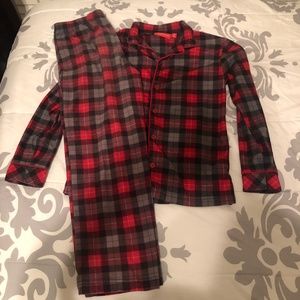 Kids Unisex Plaid Joyland Size M (8) red, gray, and black holiday pajama set